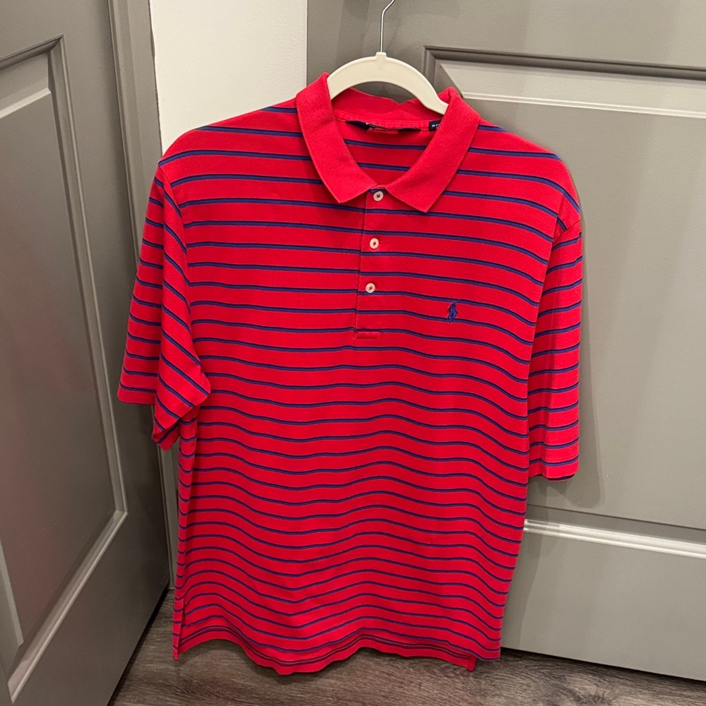 Polo Ralph Lauren Red and Blue Striped Polo Shirt